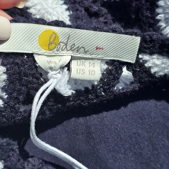 Boden Elana Crochet Navy and White dress, EUC, size 10. - Picture 11 of 14